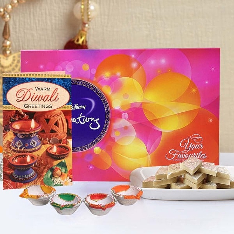 Celebrations With Kaju Katli & DIwali Card