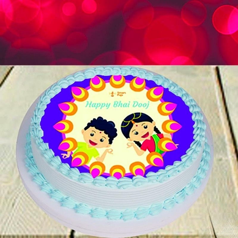 Personalised Bhai Dooj Photo Cake