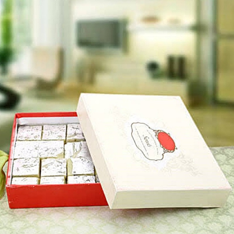500 gm Pista Barfi with Roli Chawal